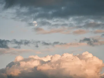 Moonrise Over Clark County Fair Clouds