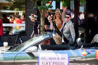 Pride Royalty Prepares for Parade Procession