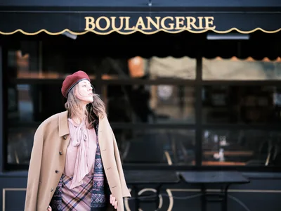 Contemplative Moment Outside Portland Boulangerie