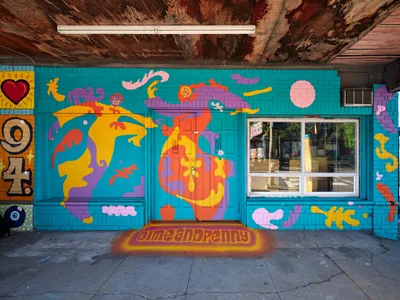 Naomi Likayi's Vibrant Abstract Figures Mural Alberta District