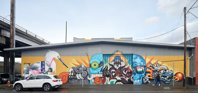 Central Eastside Mural Transforms Industrial Warehouse
