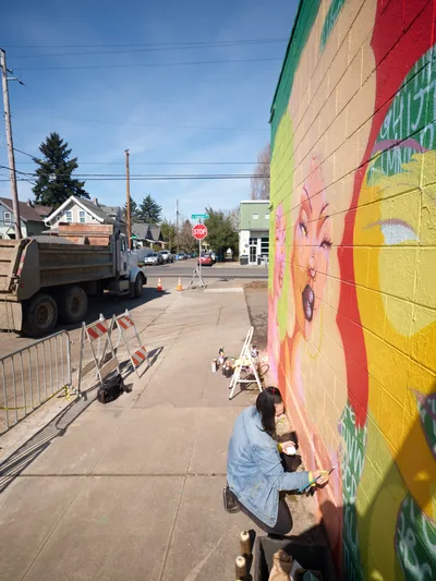 Artist Creates Vibrant Jardín Cubana Mural Alberta Street