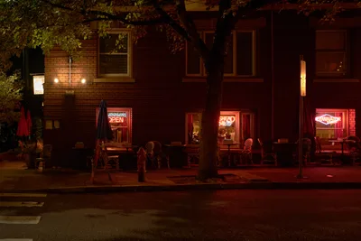 Neon-Lit Bistro After Dark in Portland