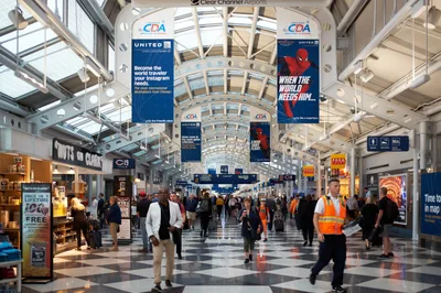 Terminal Bustle at Chicago O'Hare Airport