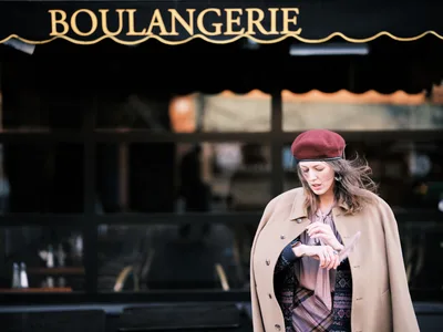 Parisian Moment Outside Alberta Street Boulangerie