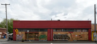 Boarded Storefronts on Southeast Hawthorne Boulevard