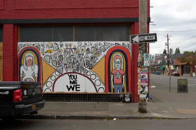 Unity Mural on Shuttered Richmond Storefront