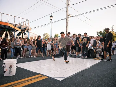 Breaking Dancer Commands Alberta Street Crowd