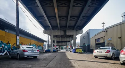 Urban Canvas Beneath Portland's Industrial Canopy