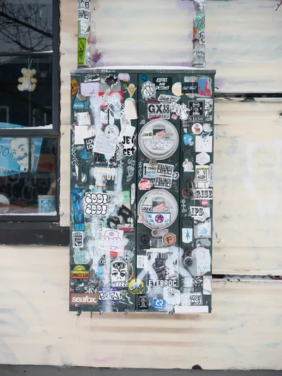 Sticker Collage Transforms Alberta Street Utility Box