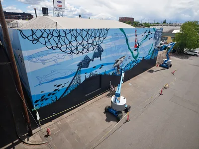 Muralists Transform Portland Warehouse Wall