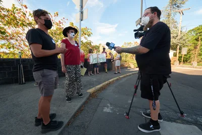 Climate Activist Interviewed During Oregon City Protest