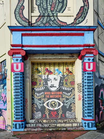 Surveillance State Street Art Portland Warehouse
