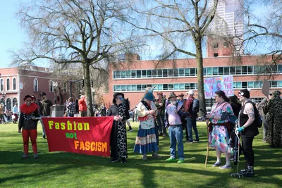 Portland Anti-Monarchy Protesters Gather in Spring