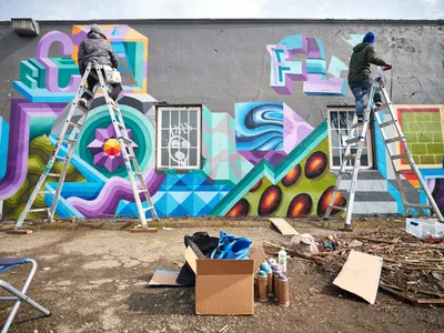 Mural Artists Transform Northeast Portland Building Wall