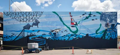 Ocean Mural Takes Shape in Southeast Portland
