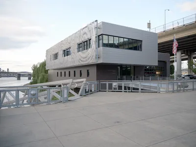 Modern Fire Station Architecture Along Willamette River