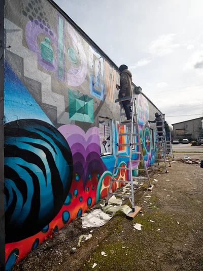 Mural Artists Transform Northeast Portland Warehouse Wall