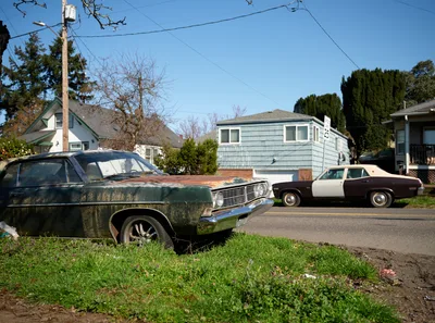 Forgotten Muscle Cars in Portland Neighborhood