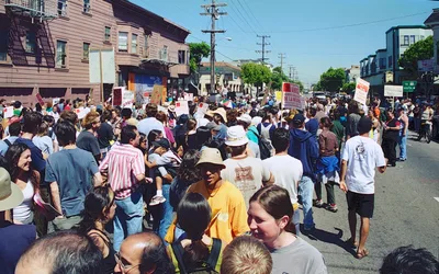 Mission District Anti-Displacement Coalition Street Demonstration