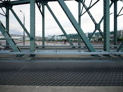 Steel Lattice Through Hawthorne Bridge Span
