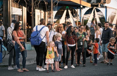 Golden Hour Gathering on Alberta Street