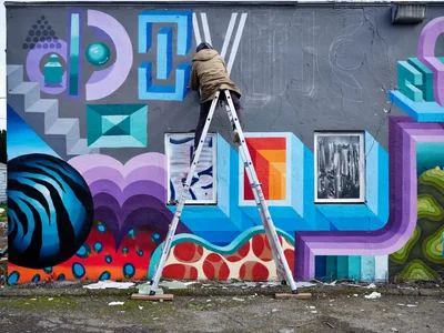 Street Artist Creates Vibrant Northeast Portland Mural