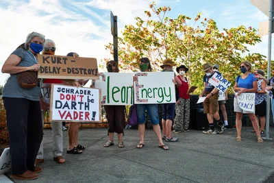 Clean Energy Activists Rally Against Schrader