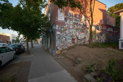 Sticker Art Wall on Alberta Street Portland