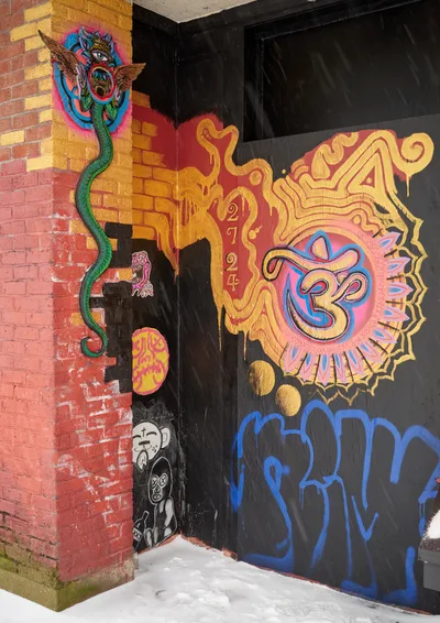 Sacred Symbols Adorn Alberta Street Doorway