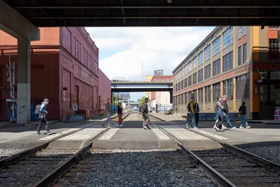 Street Art Tour Crosses Railroad Tracks Portland