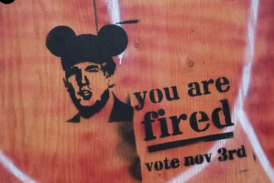 Fired Donald Trump Mickey Mouse Graffiti