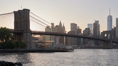 Brooklyn Bridge at Golden Hour from DUMBO