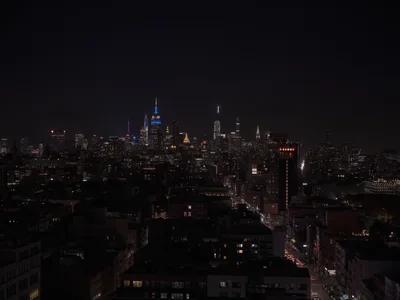 Manhattan Skyline from Chinatown at Night