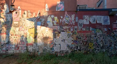 Urban Street Art Collage on Portland Wall