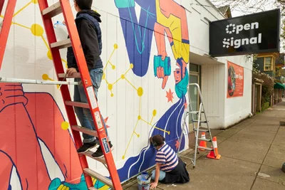 Collaborative Mural Creation at Open Signal Portland