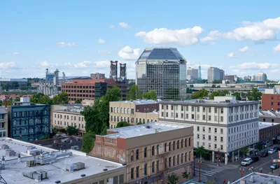 Portland Chinatown Historic District Skyline View