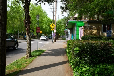 Quiet Sidewalk Along North Williams Avenue