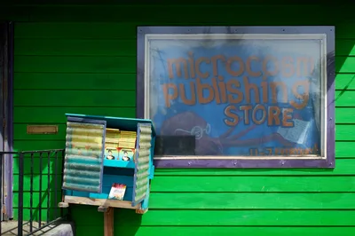 Free Little Library at Portland's Eliot Publishing Hub