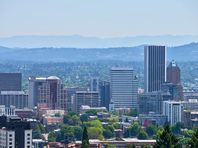 Portland Downtown Skyline from Kings Heights